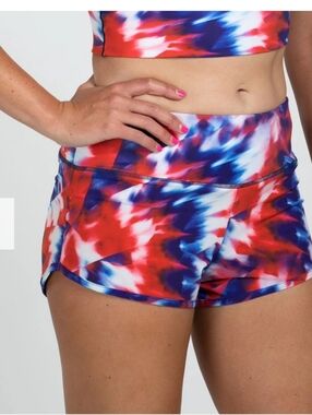 NWT Zoot Womens 3" USA Tie Dye Running Shorts